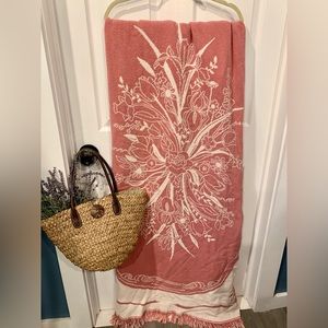 Vintage Pink Floral Cottagecore Throw Blanket, Very Soft and Cozy!